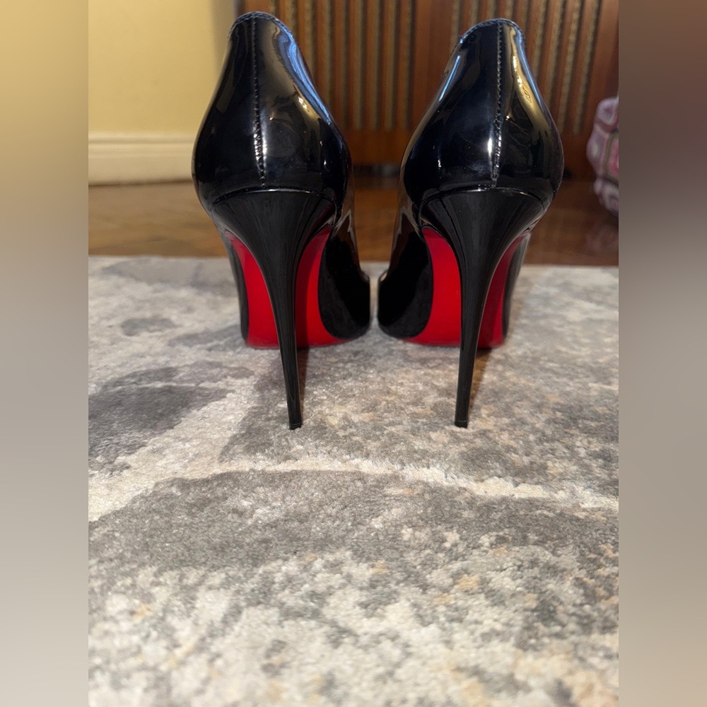 Christian Louboutin Black and Red Stiletto Heels 4 inch. Worn once